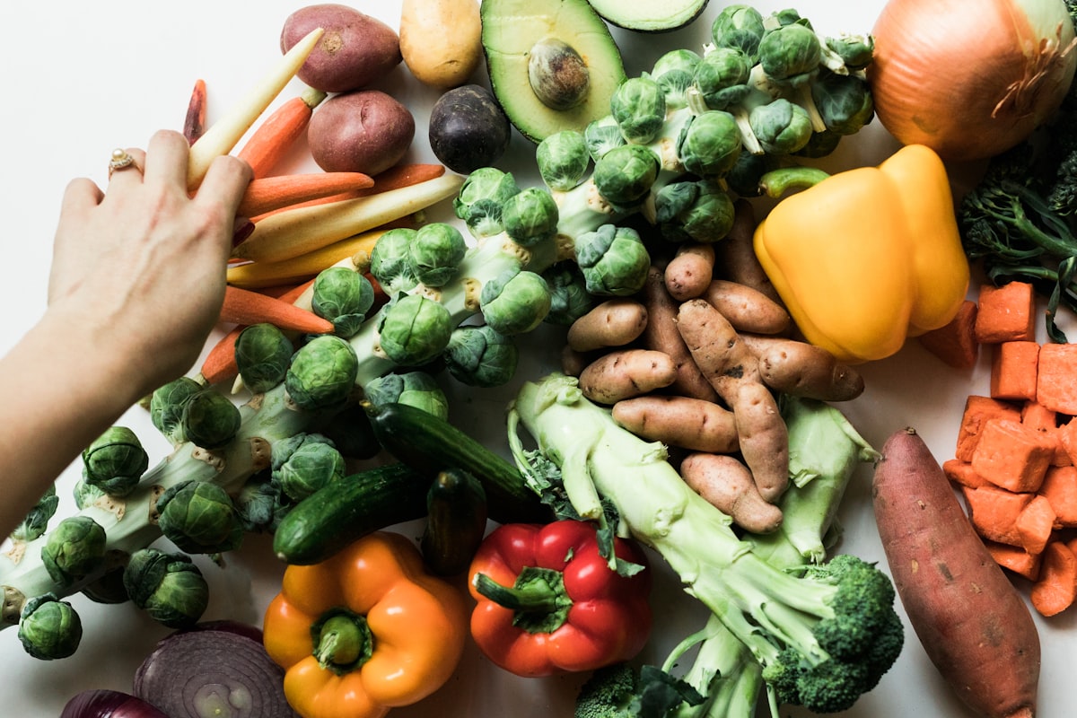 Verduras frescas y crudas